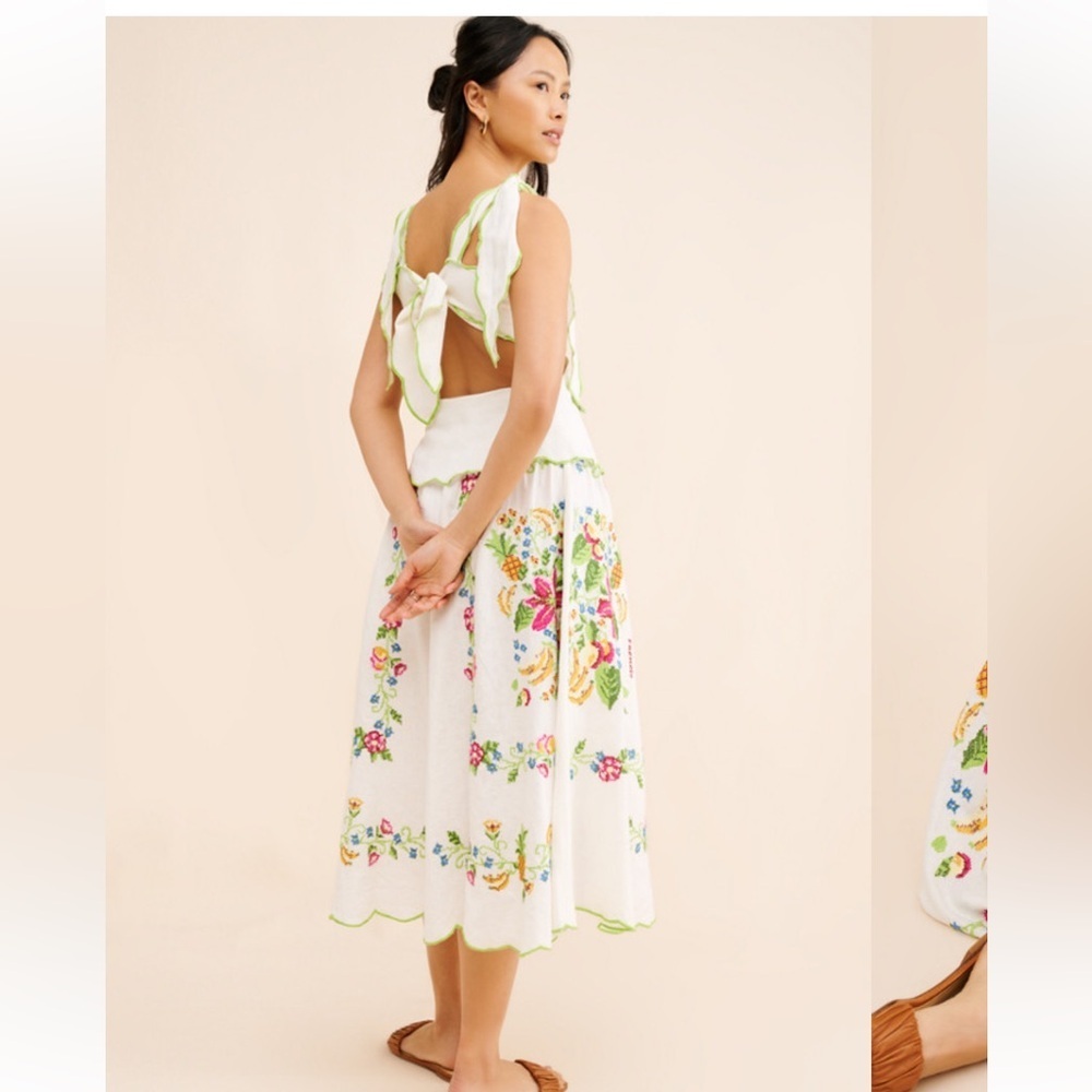 farm rio Tropical Romance Off White Maxi Dress - Picture 5 of 10